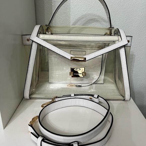 Michael Kors White Clear PVC Satchel with Gold Hardware - Picture 5 of 8